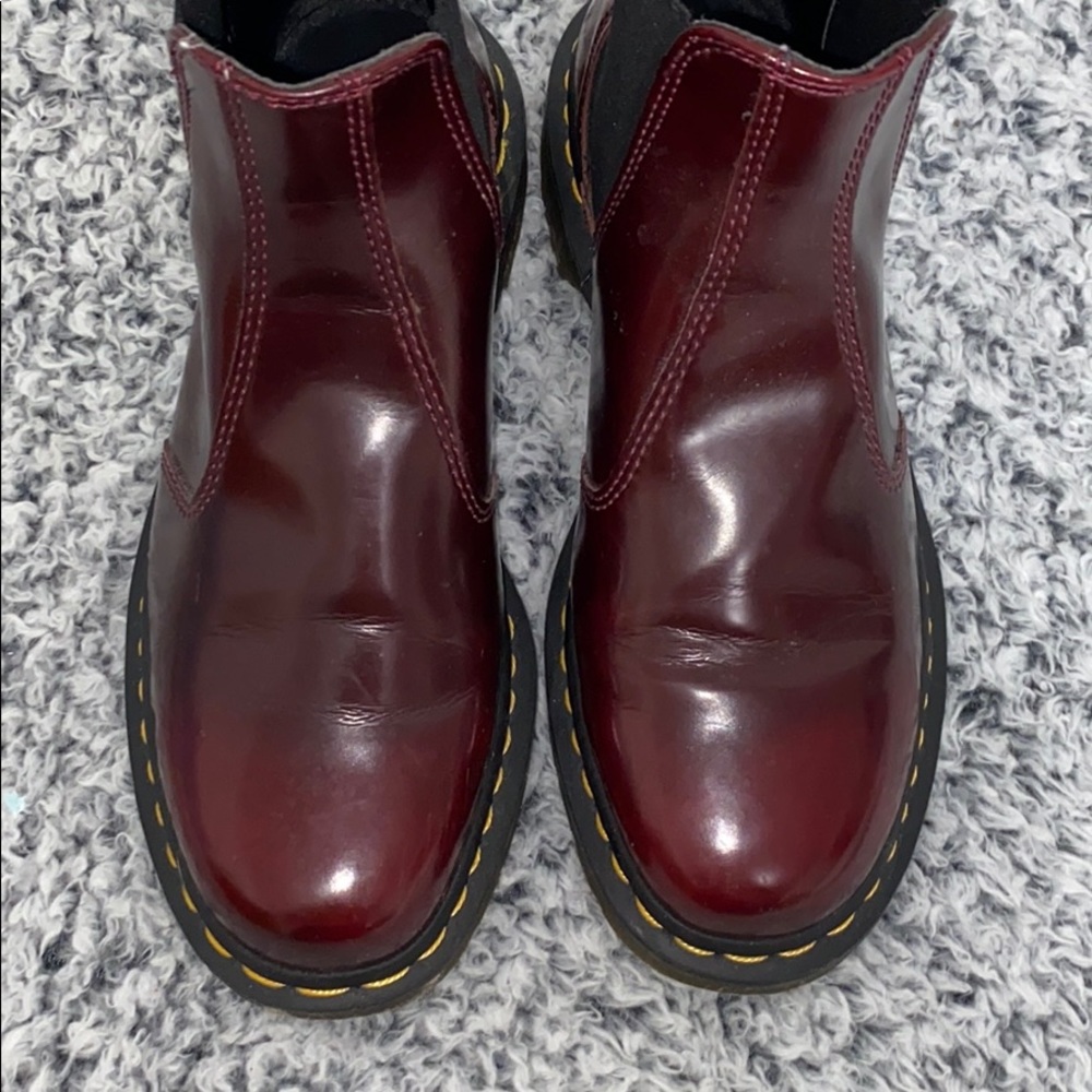 COPY - Dark red doc marten Chelsea boots women's …
